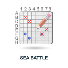 Sea Battle icon. 3d illustration from table games collection. Creative Sea Battle 3d icon for web design, templates, infographics and more