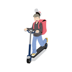 Illustration graphic of courier on the way. Perfect for banner, social media, etc.	