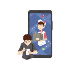 Illustration graphic of Late Package. Perfect for banner, social media, etc.	