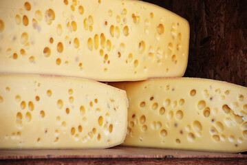 Emmental cheese sliced