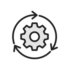 Settings cogwheel button icon. High quality coloured vector illustration.