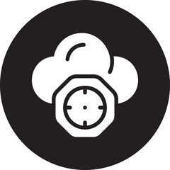 cloud computing glyph icon