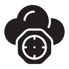 cloud computing glyph icon