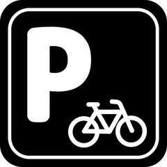 Bike parking sign. Signboard