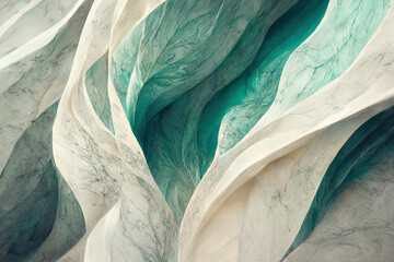 Mint green marble texture. Luxury abstract fluid art paint background. Beautiful modern 3d wallpaper