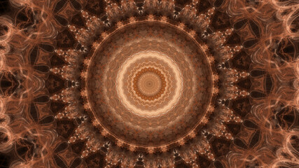 Abstract kaleidoscope background made of fractal design. Beautiful multicolor kaleidoscope texture. Unique floral kaleidoscope design. - 542665194