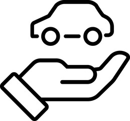Car insurance icon, car protection