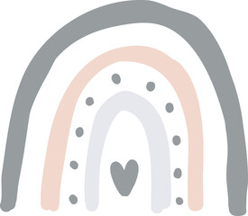 Organic Rainbow illustration in bohemian style