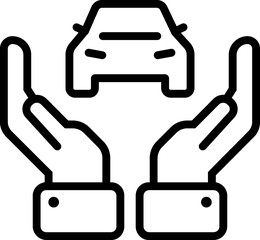 Fototapeta premium Car insurance icon, car protection