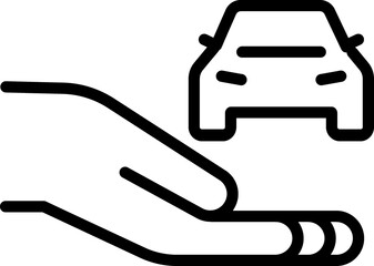 Car insurance icon, car protection