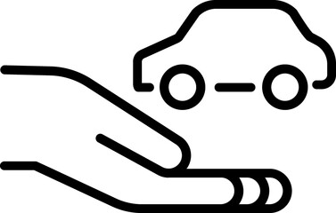 Car insurance icon, car protection