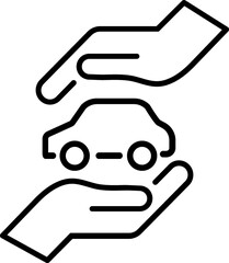 Car insurance icon, car protection