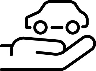 Car insurance icon, car protection