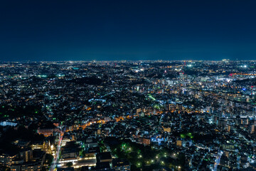 Fototapeta na wymiar 神奈川県横浜市 横浜ランドマークタワー展望台から見る街並み（西側）