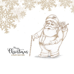 Merry Christmas festival greeting card with santa claus design