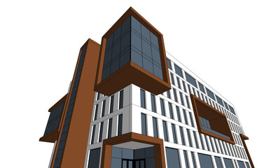 Modern architecture 3d illustration