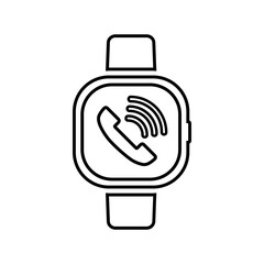 Device, smart watch line icon. Outline vector.