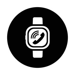 Device, smart watch icon. Black vector graphics.