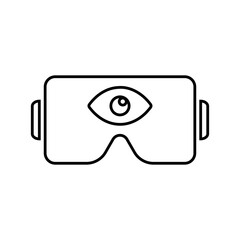 Gaming, logo, oculus, reality outline icon. Line art vector.