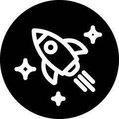 Start up, shuttle rocket line icon