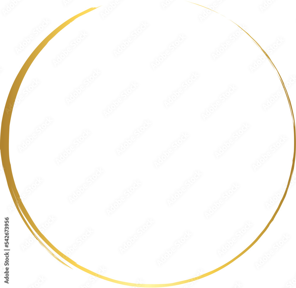 Wall mural circle gold brush stroke design element