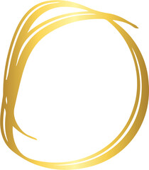 Circle Gold Brush Stroke Design Element