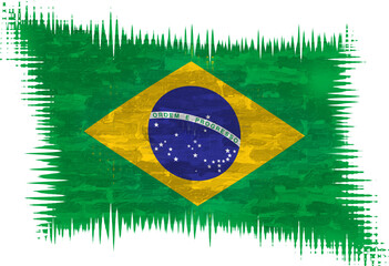 brazil flag 3d illustration with paint texture