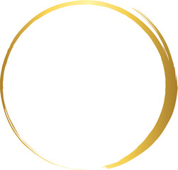 Circle Gold Brush Stroke Design Element