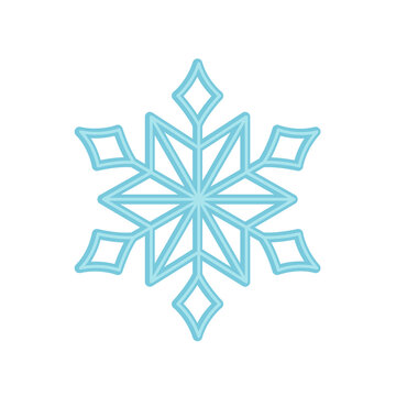 Snowflake. Beauriful Blue Snowflake. Flat, Cartoon, Vector