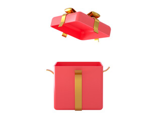 gift box open christmas decoration 3d rendering