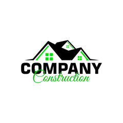 construction or building green logo design inspiration