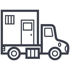 Delivery Truck Line Illustration