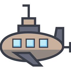 Obraz premium Submarine Colored Illustration