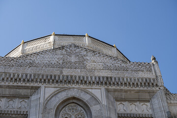 Exterior of Pertevniyal Valide Sultan Mosque, close up Pertevniyal mosque doom, detailed historical...