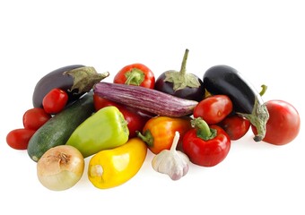 Naklejka na ściany i meble various multicolor vegetables for prepare salads or cooking vegetarian meals