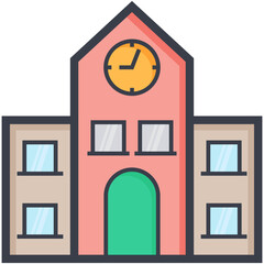 School Building Vector Icon