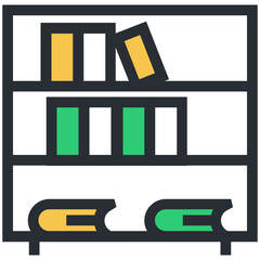Bookshelf Vector Icon