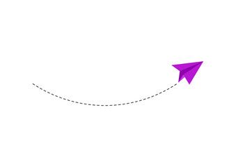 Dashed line paper airplane route 
