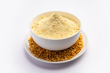 Besan, Gram Flour or chickpea flour is a powder made from ground chickpea known as Bengal gram