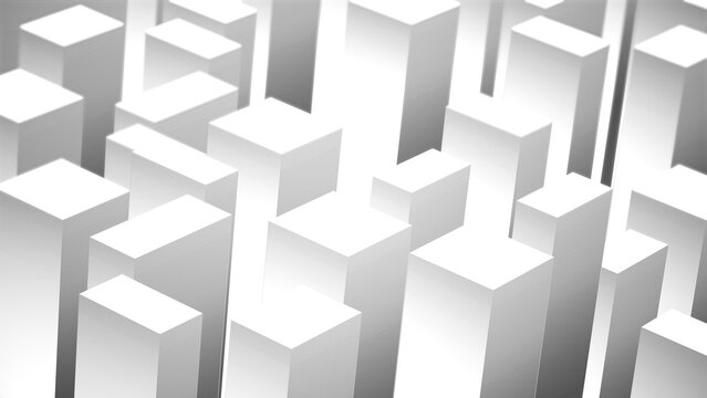 Abstract 3D isometric block cube soft white 4K background