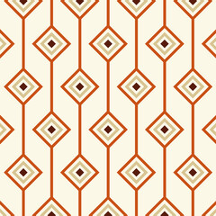 Seamless pattern in retro style. Abstract texture decorative 50`s, 60's, 70's style. Can be used for fabric, wallpaper, textile, wall decoration. Vector illustration