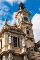 Fototapeta na wymiar Town Hall of Valencia, Spain, Europe
