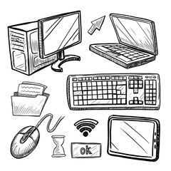 Computer icon set vector illustration on white background