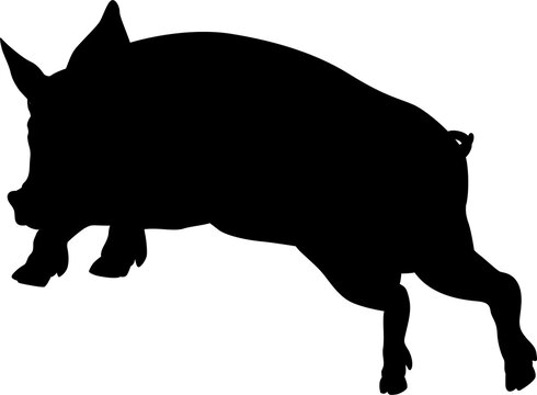 recommend clip art: Pig Silhouette Farm Animal