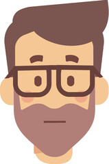 Man, guy with beard, hipster flat illustration
