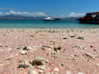 インドネシア、コモド諸島のピンクビーチ。