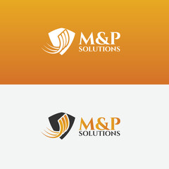 M and P solution credit safety finance and trading logo concept