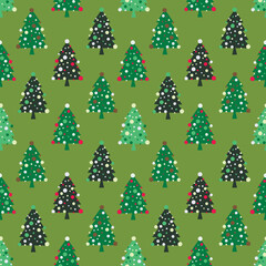 Seamless pattern with Christmas Trees, vector. New Year's abstract background