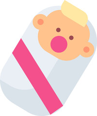 Newborn child flat color illustration