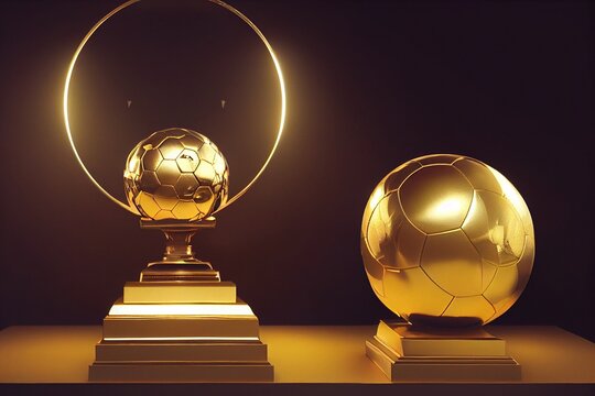 Midjourney abstract render of a golden football